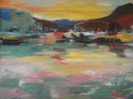 藍玉梅 夕陽餘暉 20x24in